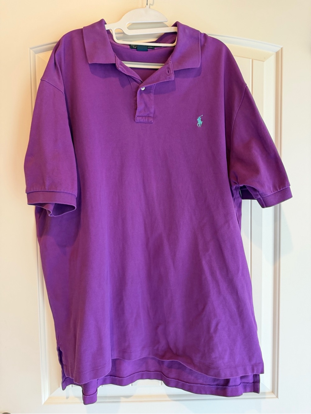 Polo Ralph Lauren Purple Classic Mesh Cotton Polo Shirt Men’s XXL Vintage